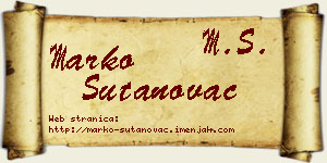 Marko Šutanovac vizit kartica